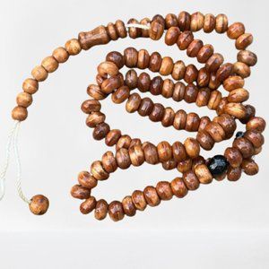 Pray Beads Tasbeeh Brown Real Wood Beads Religious Muslim Beads Handmade Tasbeh
